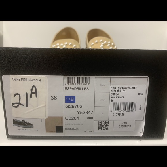 Chanel Pearl Embellished Suede Espadrilles - Picture 6 of 6